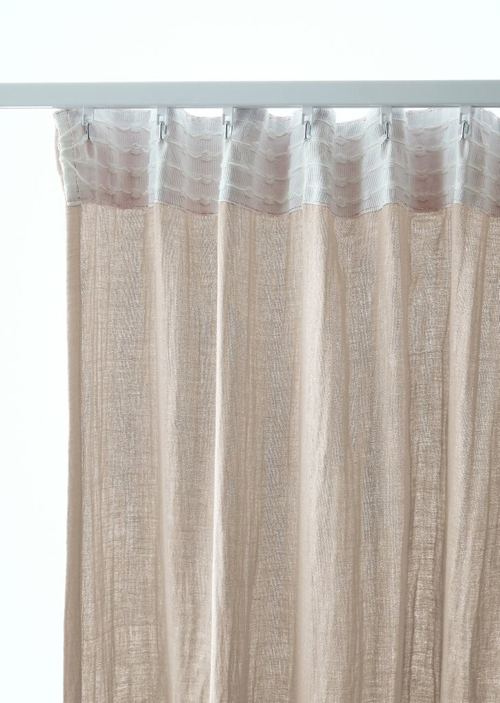 Rideau galon fronceur 140 x 240 cm Gaze de coton unie GAÏA Pampa
