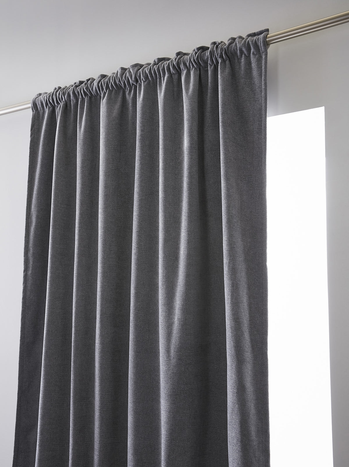 Rideau galon fronceur 140 x 260 cm Occultant + polaire BJORN Titane