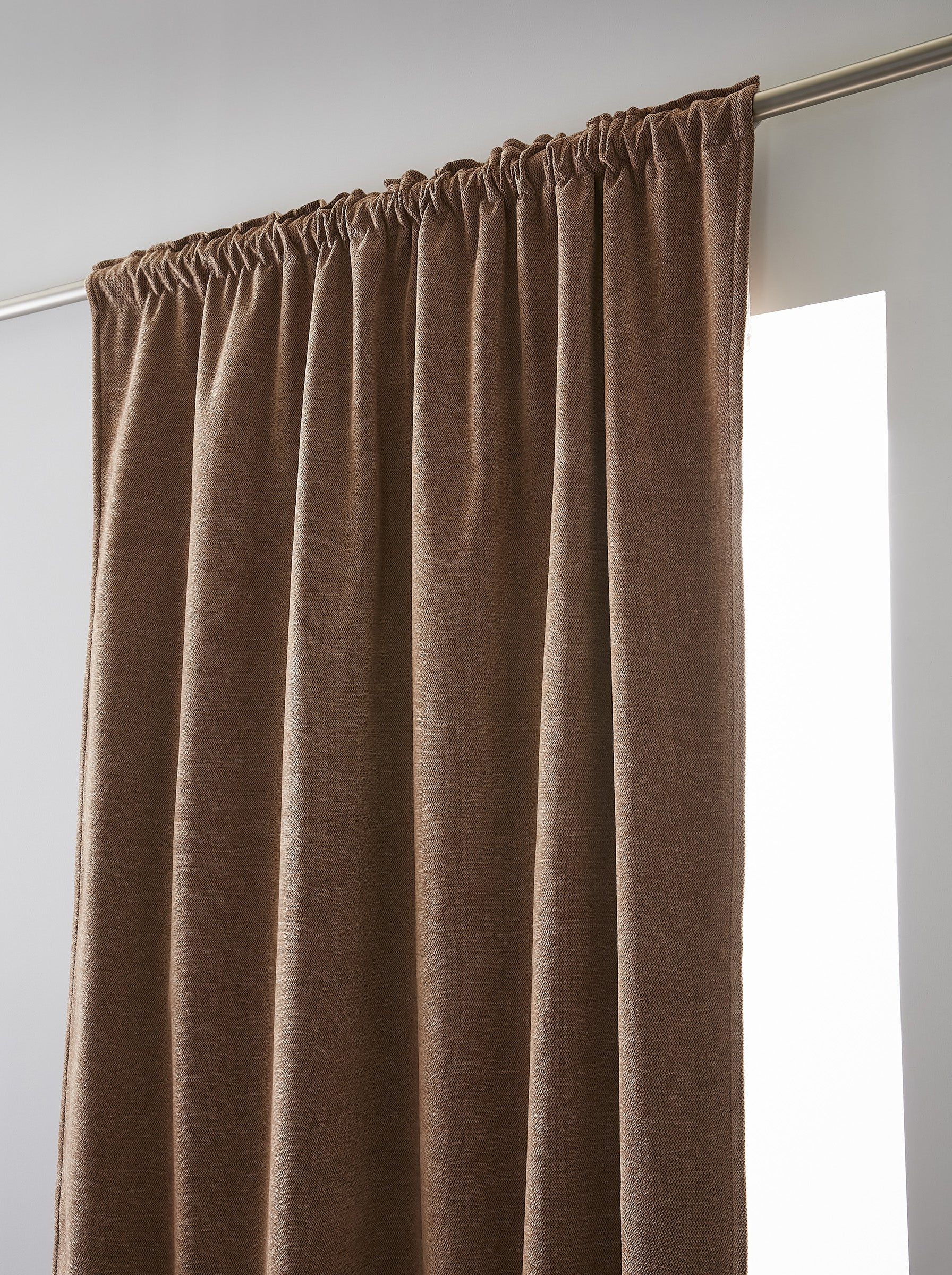 Rideau galon fronceur 140 x 260 cm Occultant + polaire BJORN Camel
