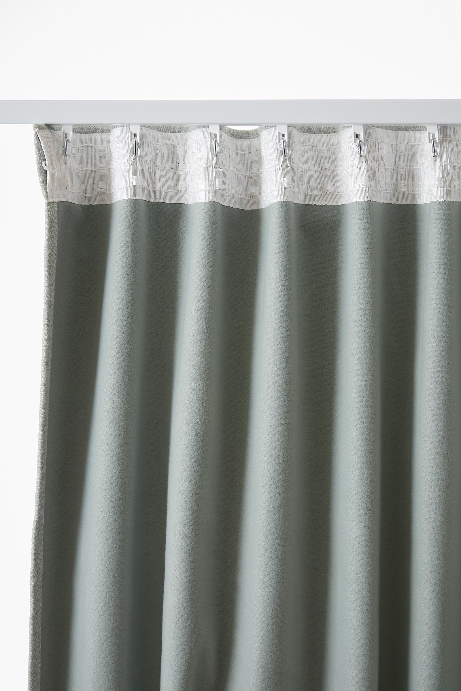 Rideau galon fronceur 140 x 260 cm Occultant + polaire BJORN Eucalyptus
