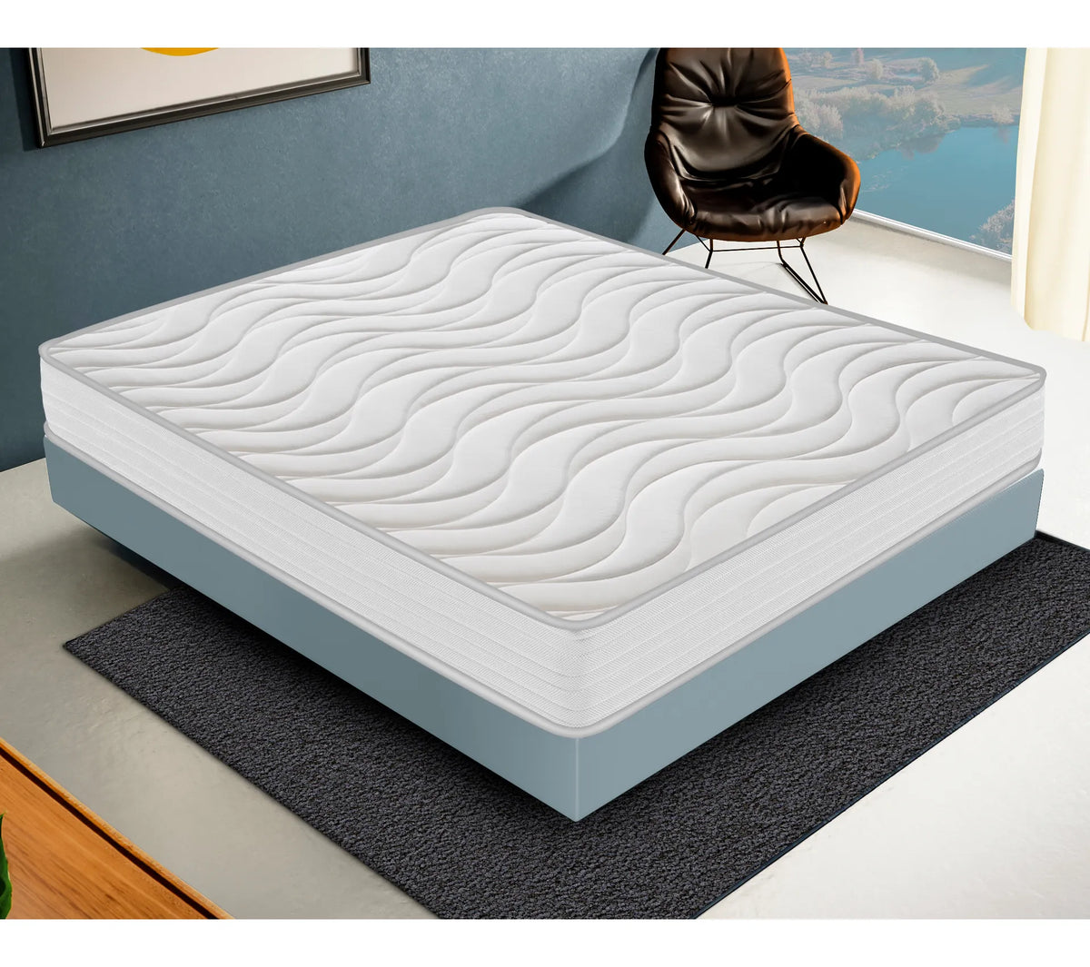 Matelas mousse - Cleo - Réversible - Côté été/hiver - Epaisseur 20 Cm