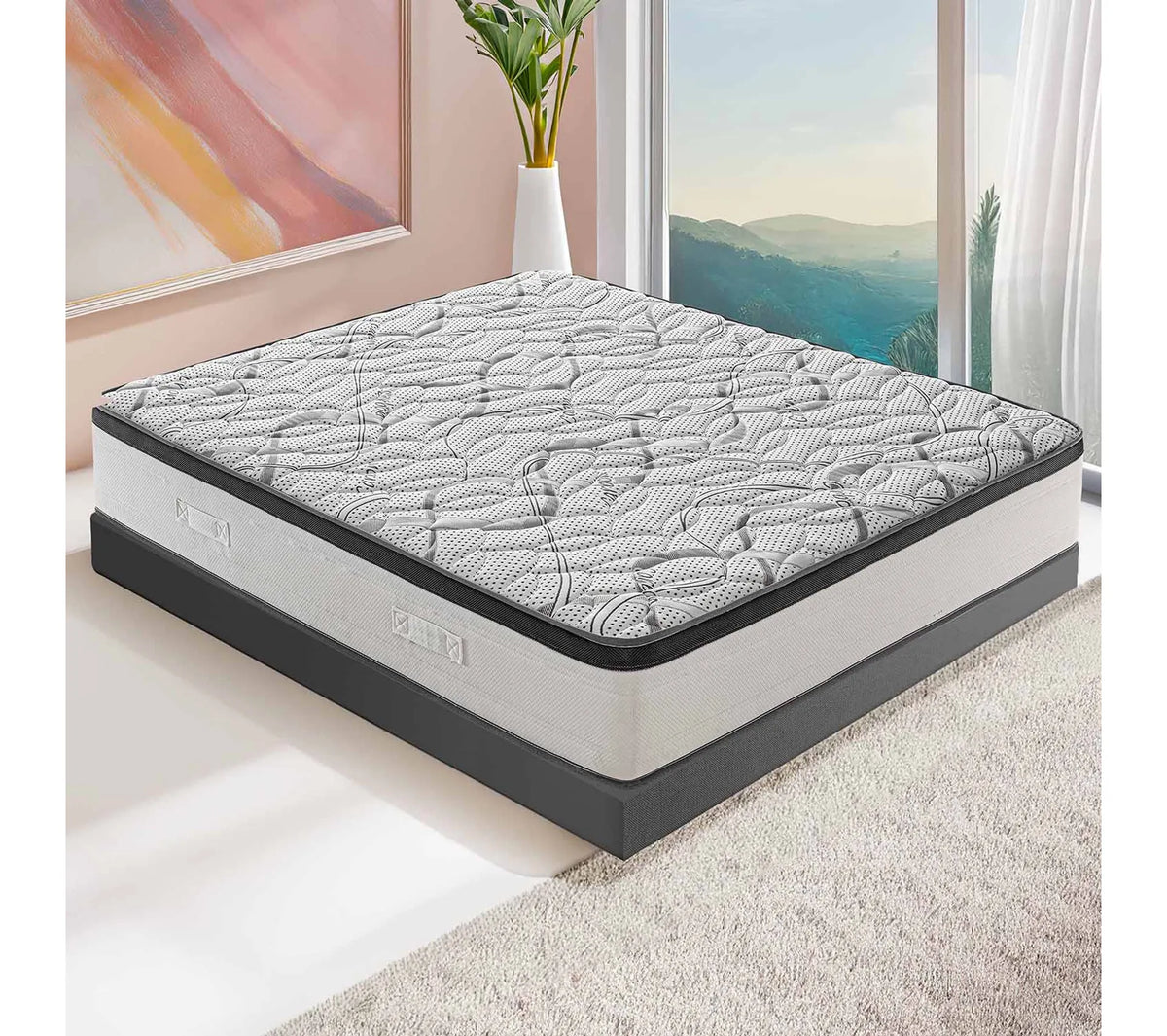 Matelas mousse – Deluxe - Réversible - Côté été/hiver - Epaisseur 15 Cm