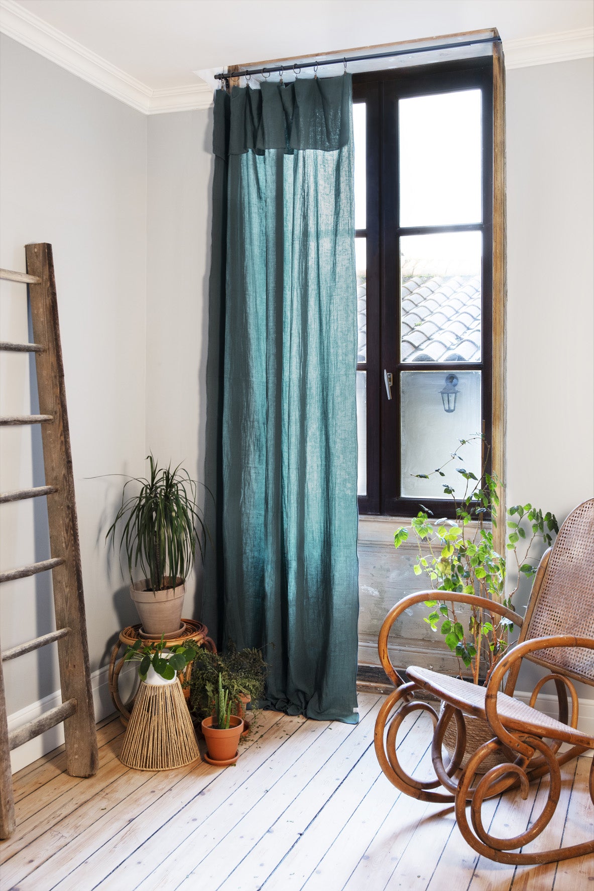 Rideau ajustable + 8 anneaux pince Gaze de coton 140 x 300 cm GAIA Canard