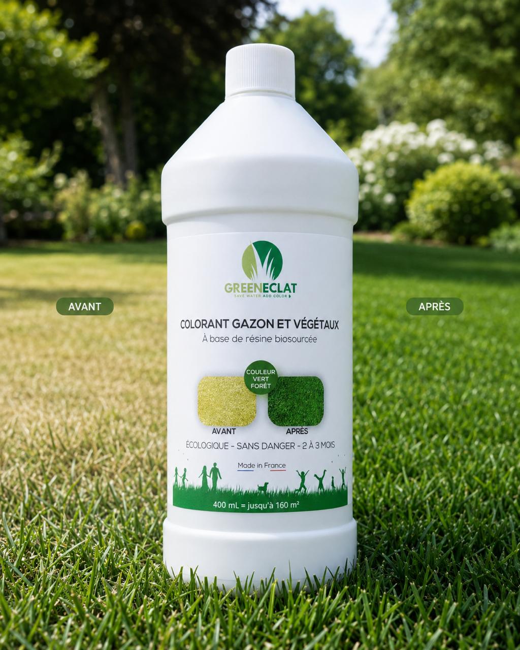 Colorant naturel pour gazon & végétaux concentré - résultat immédiat - vert prairie - 400ml