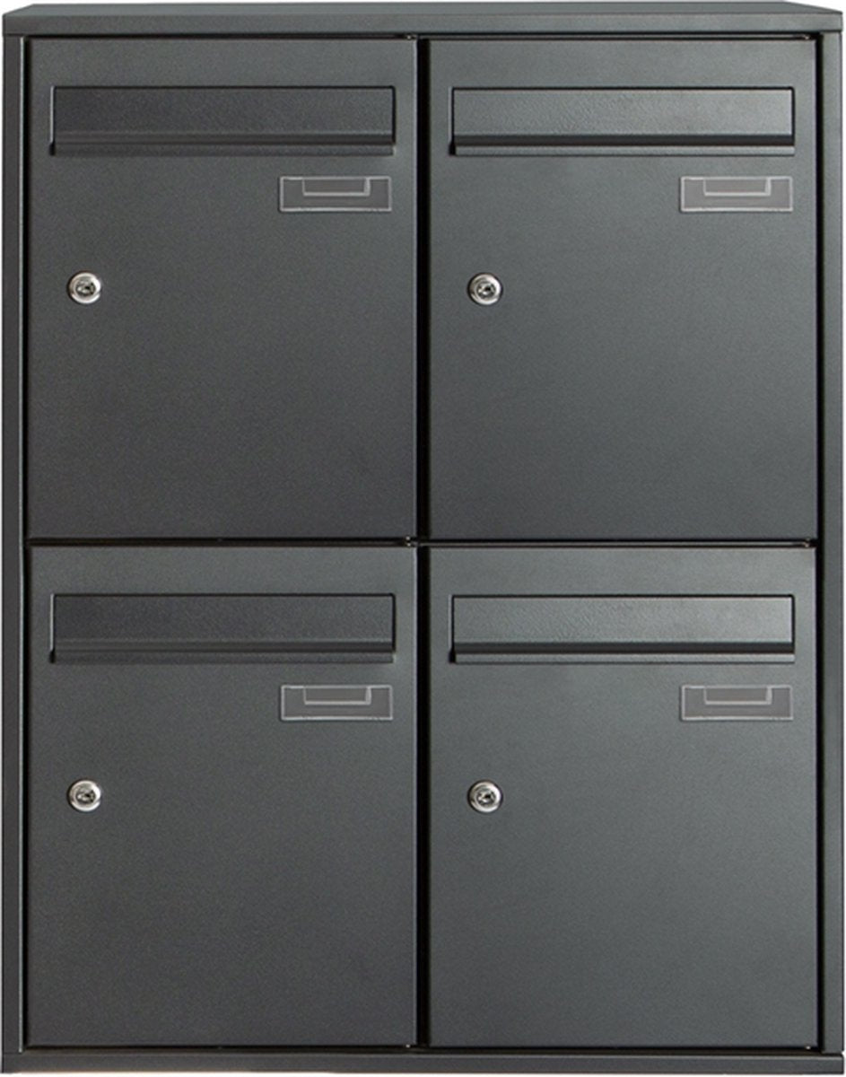 Boîte aux lettres 4 compartiments - anthracite - fixation murale