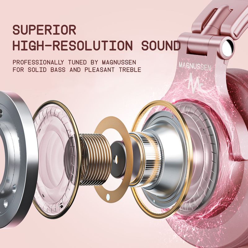 Casque Bluetooth H6 – Son haute fidélité & 72 h d'autonomie - rose