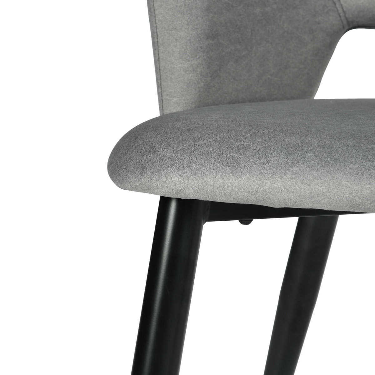 Ensemble de 2 fauteuils de salle à manger scandinaves avec accoudoirs en tissu gris - Akanji