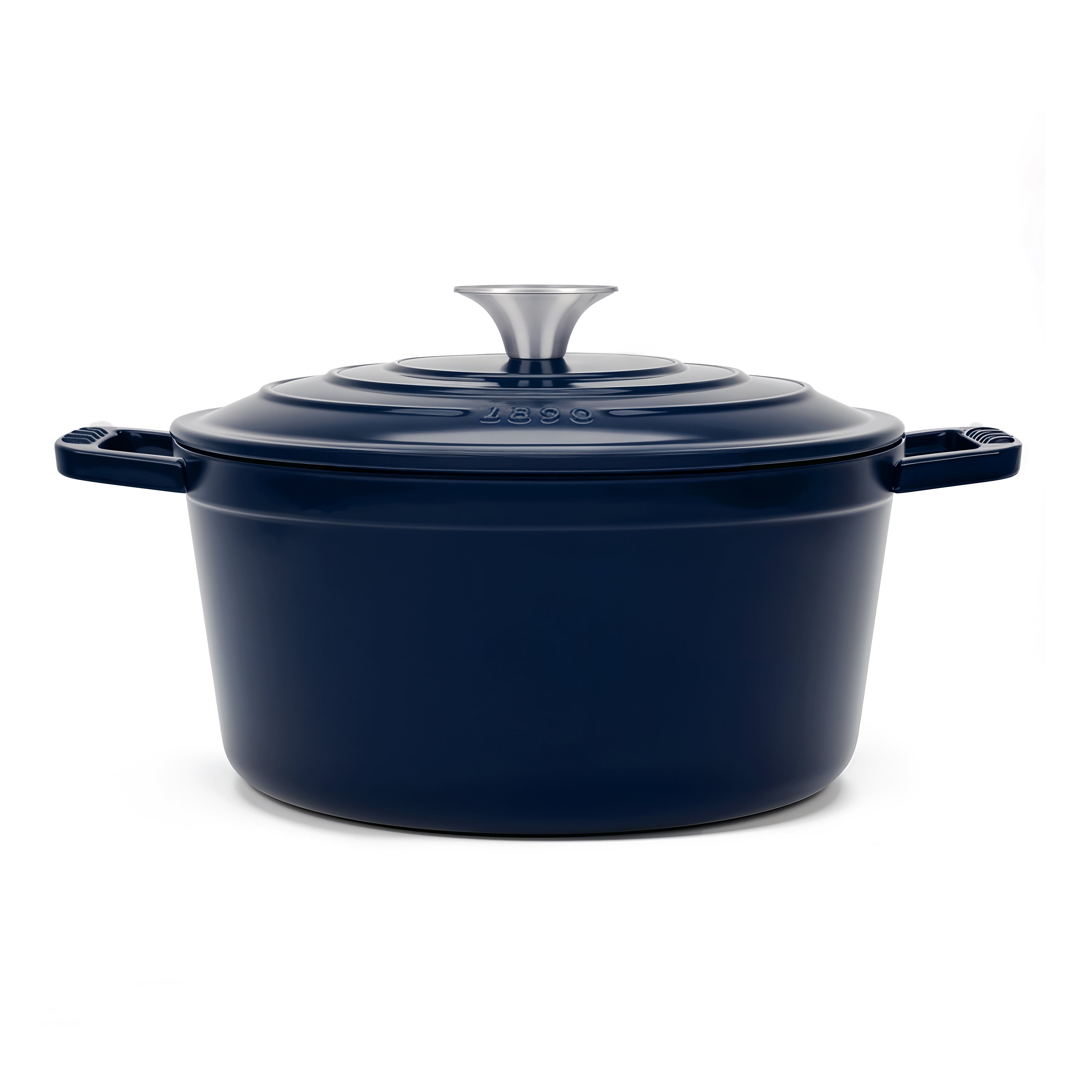 Cocotte en fonte ronde 22cm bleue