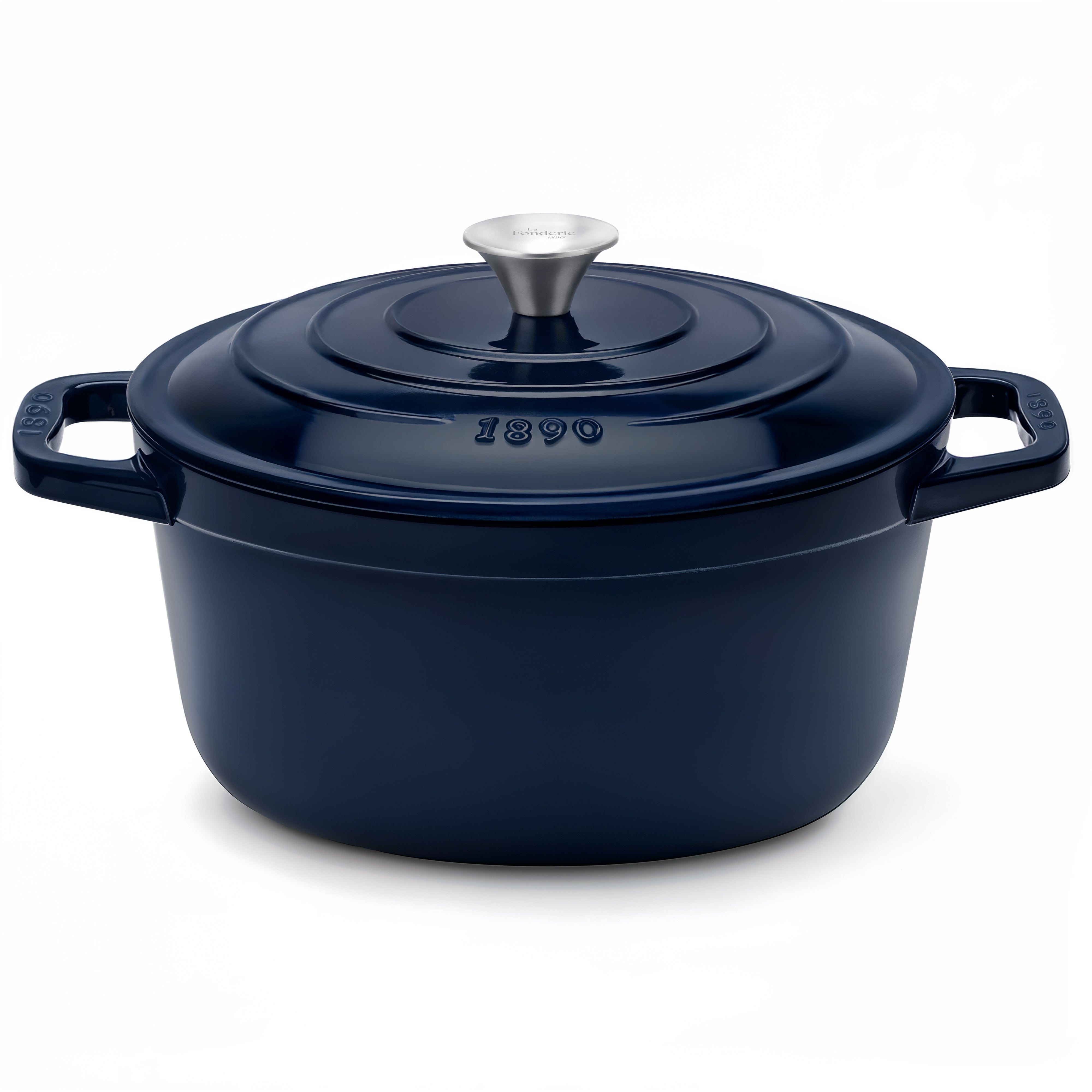 Cocotte en fonte ronde 25cm bleue