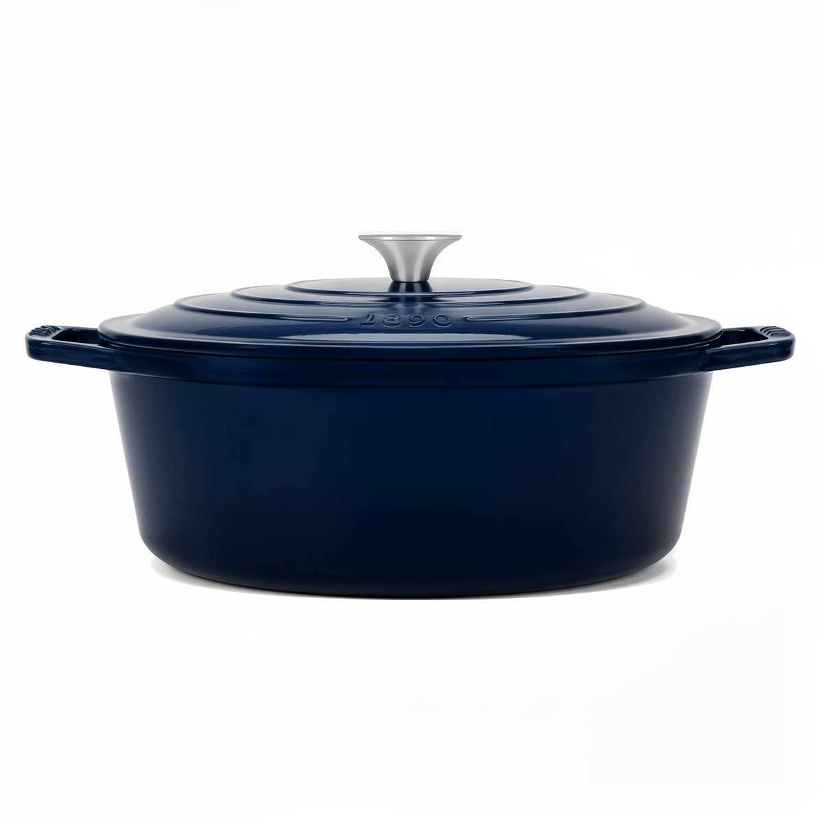 Cocotte ovale en fonte 36cm bleue