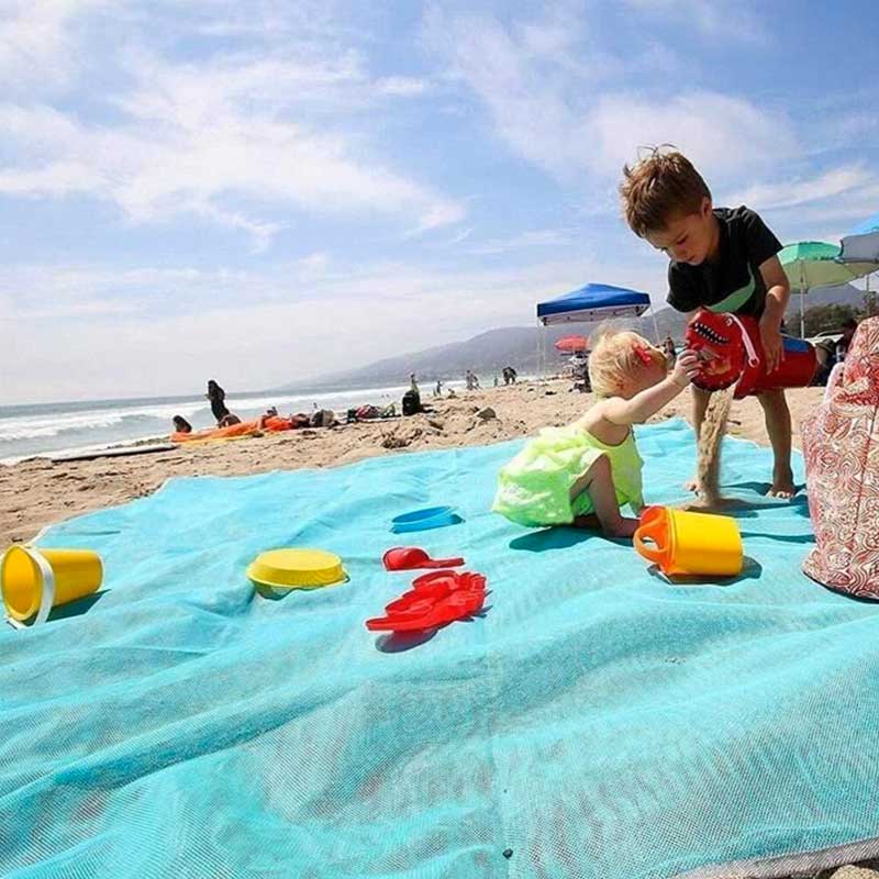 Serviette de plage drap anti-sable avec crochet - 150 x 200 cm