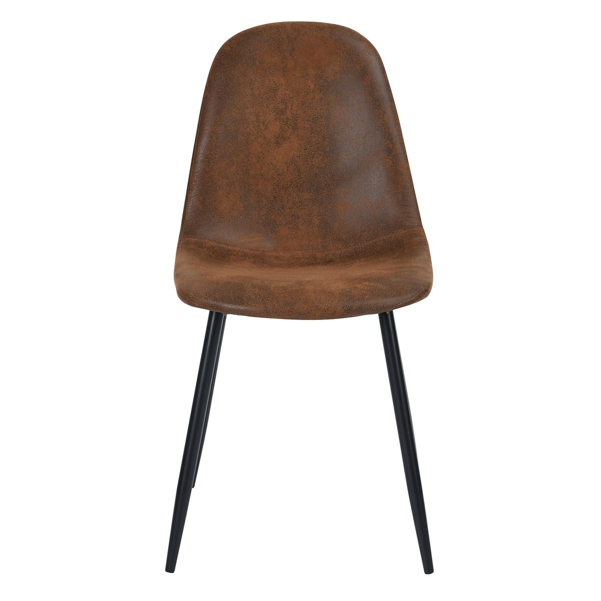Charlton - Ensemble de 4 chaises de salle à manger industrielles en suédine brune
