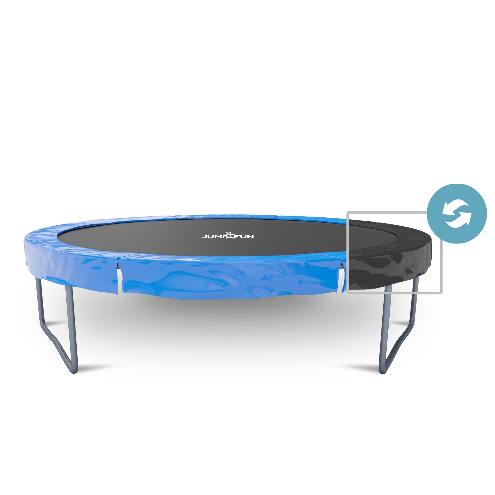 Coussin Reversible en polyethylene pour Trampoline 10FT -Bleu ou Noir
