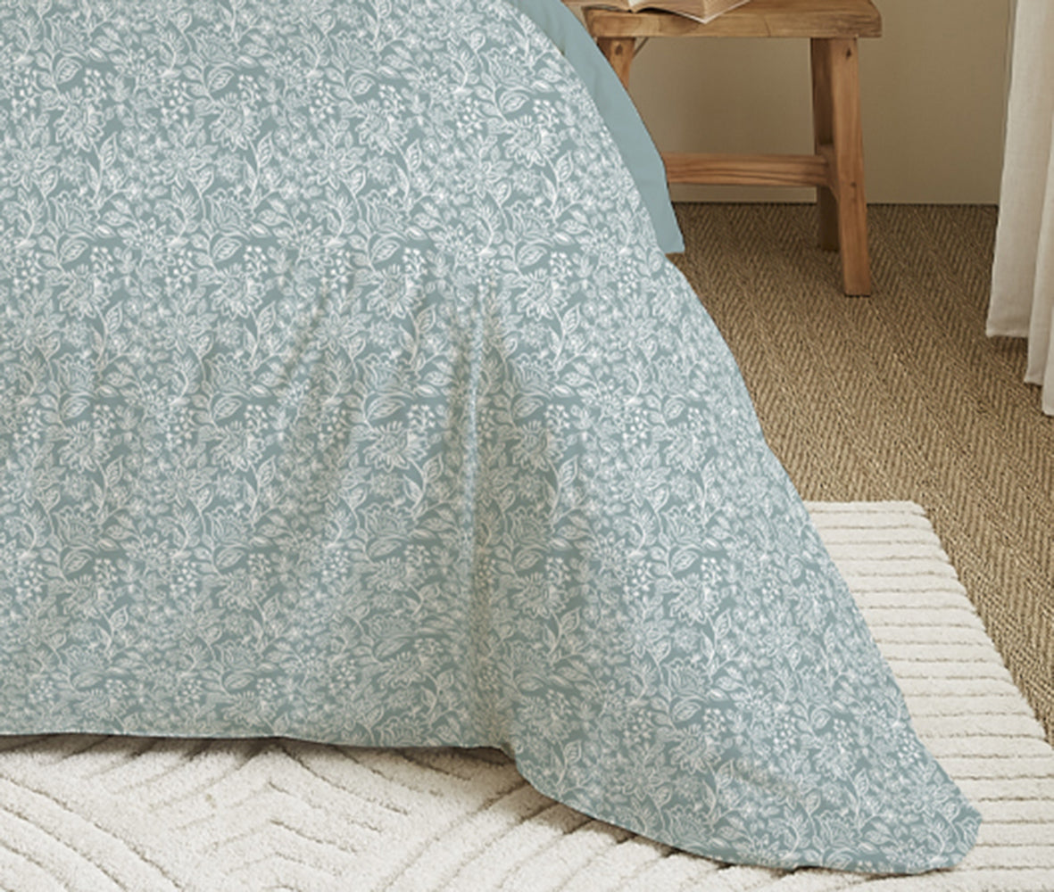 Pack 6 pièces Housse de couette Imprimé 220 x 240 cm - Drap housse 140 x 190 cm - 100% Coton 57 Fils