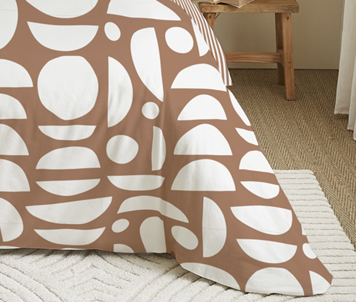 Pack 6 pièces Housse de couette Imprimé 240 x 260 cm - Drap housse 180 x 200 cm - 100% Coton 57 Fils