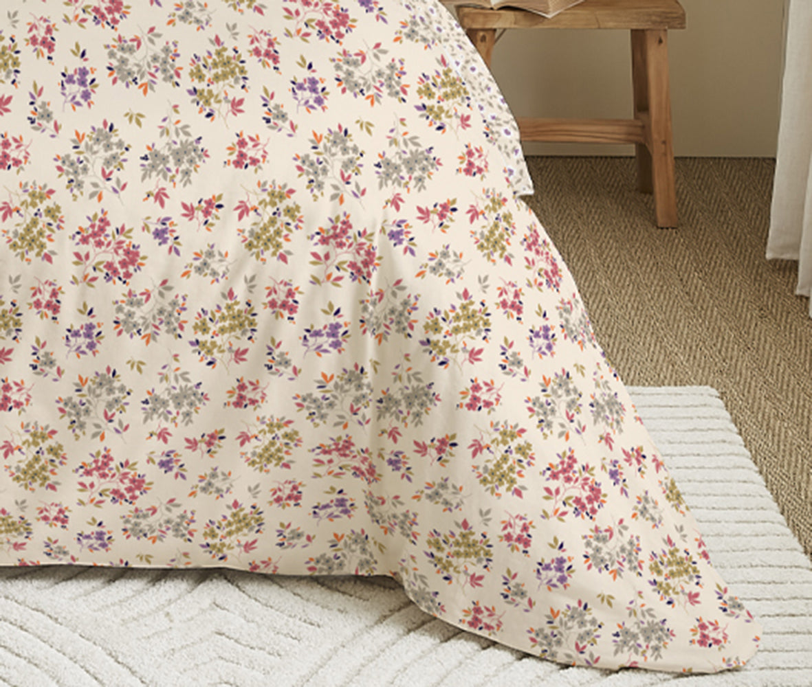Pack 6 pièces Housse de couette Imprimé 220 x 240 cm - Drap housse 140 x 190 cm - 100% Coton 57 Fils