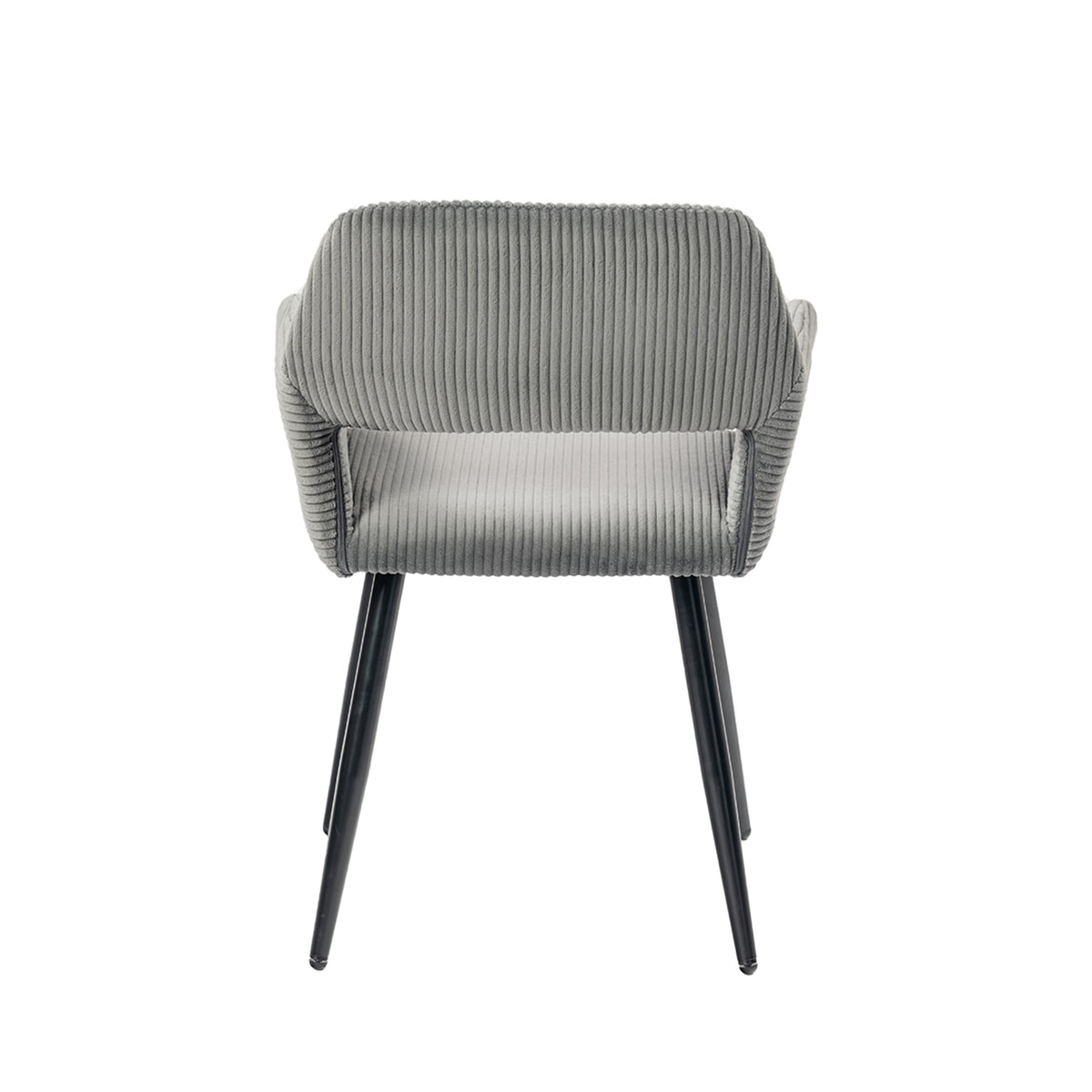 Cromwell - Ensemble de 2 fauteuils de salle à manger scandinaves avec accoudoirs en velours côtelé gris foncé