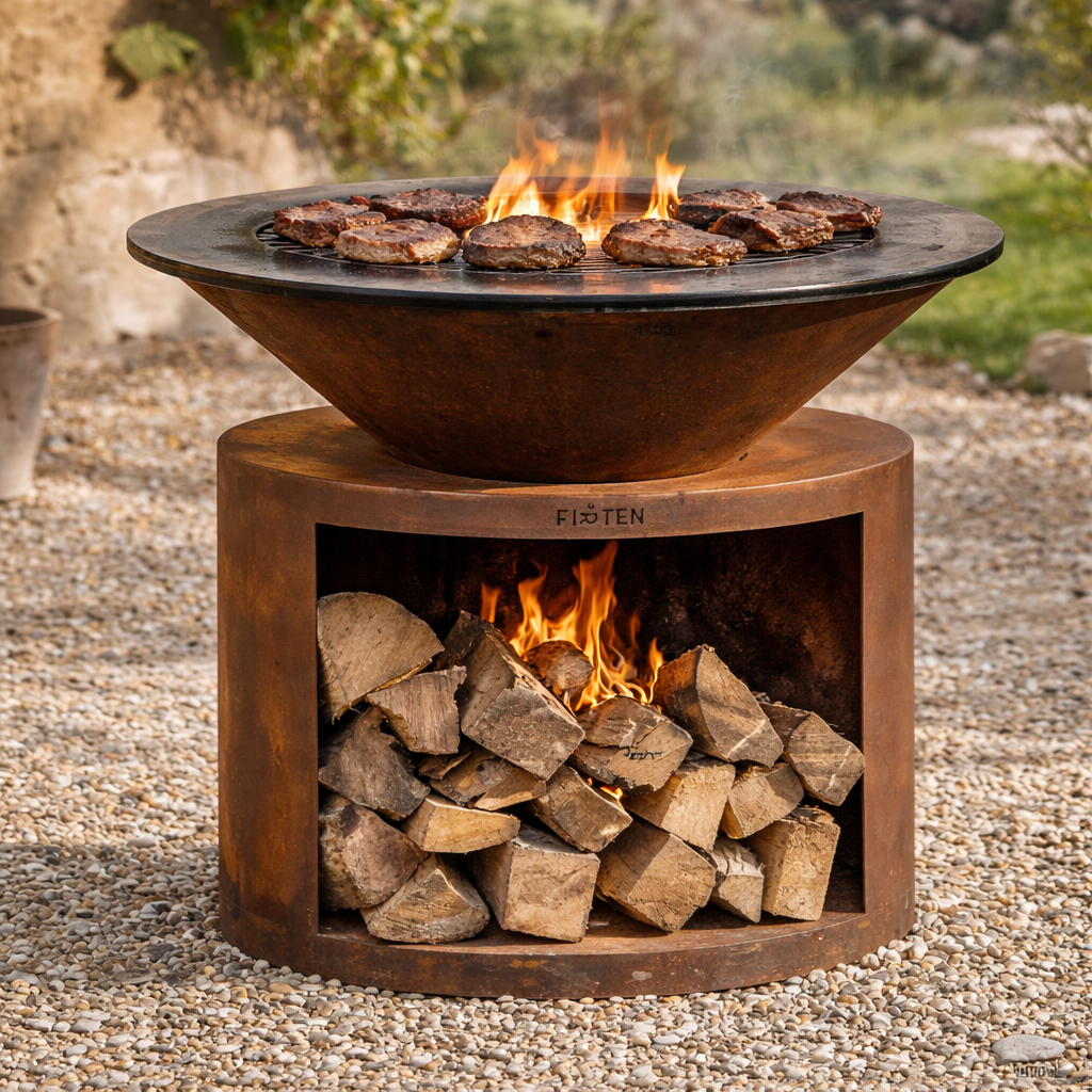 Brasero plancha Ellipse 100 corten plaque inox