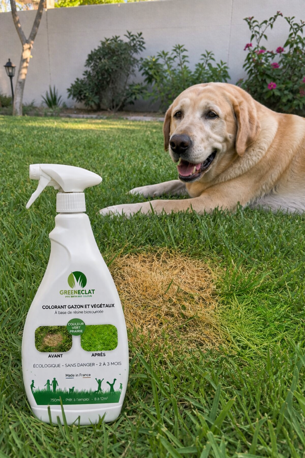 Colorant naturel gazon et buis vert prairie - résultat immédiat - 750ml + 2 recharges