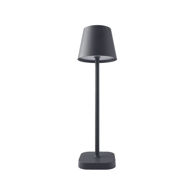 Lampe de table - Rechargeable - Intensité variable avec mode mémoire - 3 niveaux d'éclairage - 38 cm - Anthracite