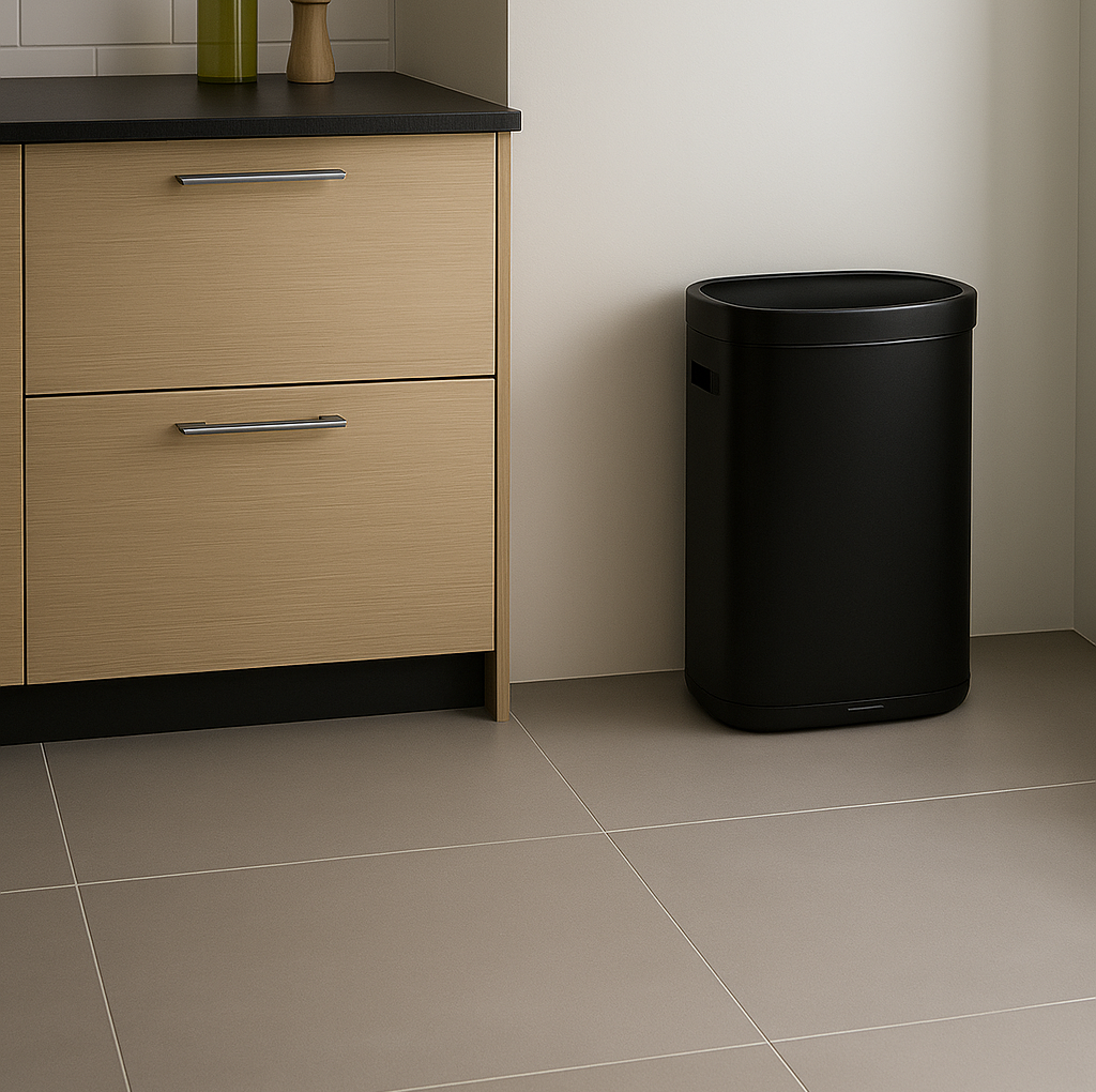 Poubelle Mira avec couvercle à fermeture douce et voyant d'état LED 50 litres Noire
