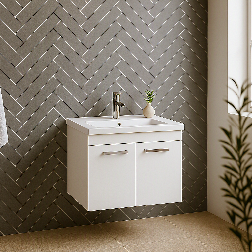 Meuble simple vasque Rubite 2 portes 60 cm
