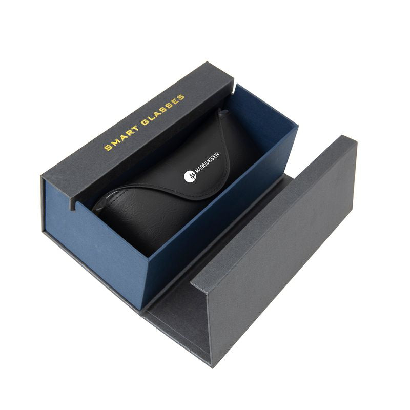 Lunettes audio connectées - blanches & verres bleus