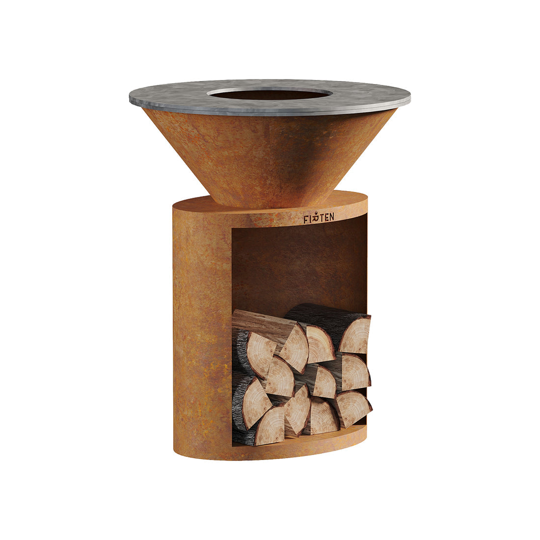 Brasero plancha Ellipse 80 corten plaque inox