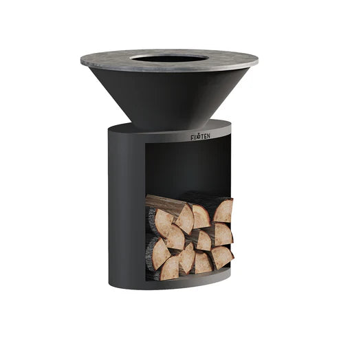 Brasero plancha Ellipse 80 thermolaqué noir