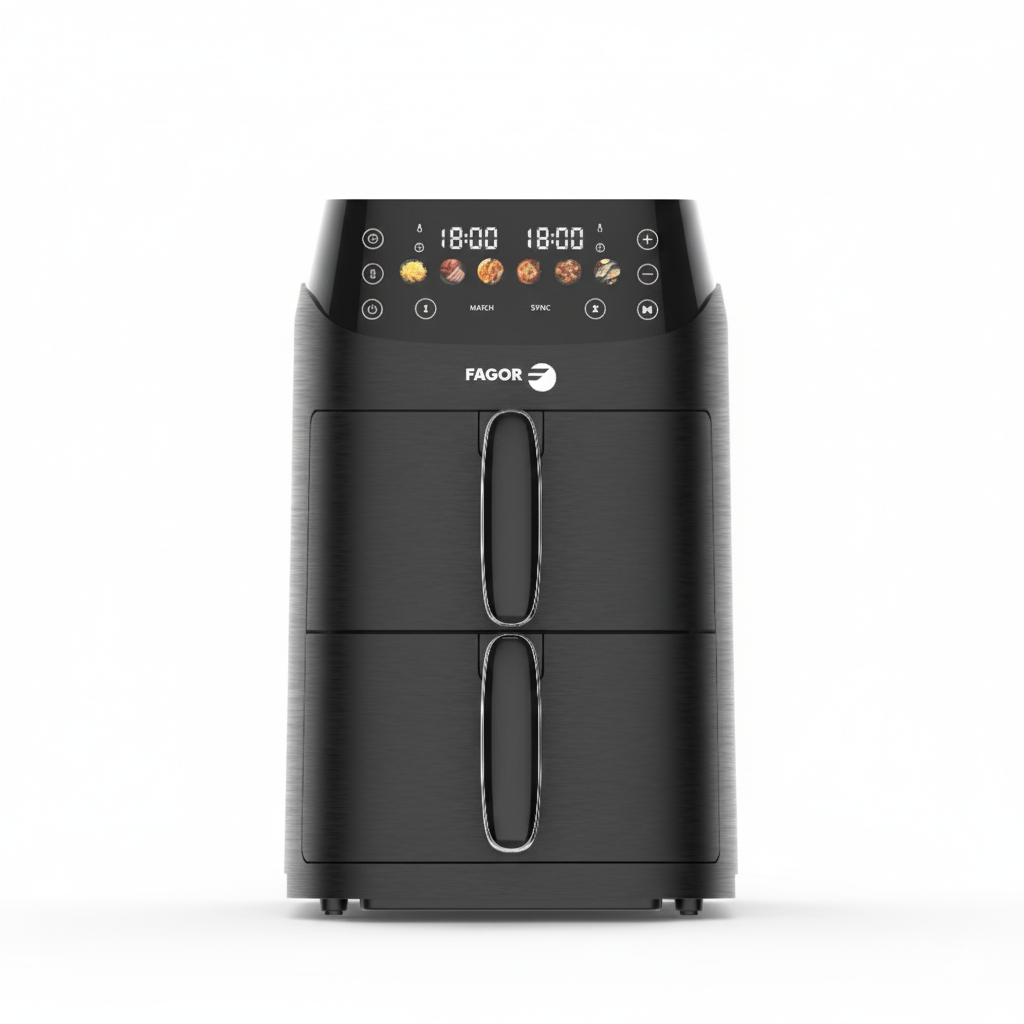 Friteuse à air chaud Air fryer double panier 5L 2000W Noir