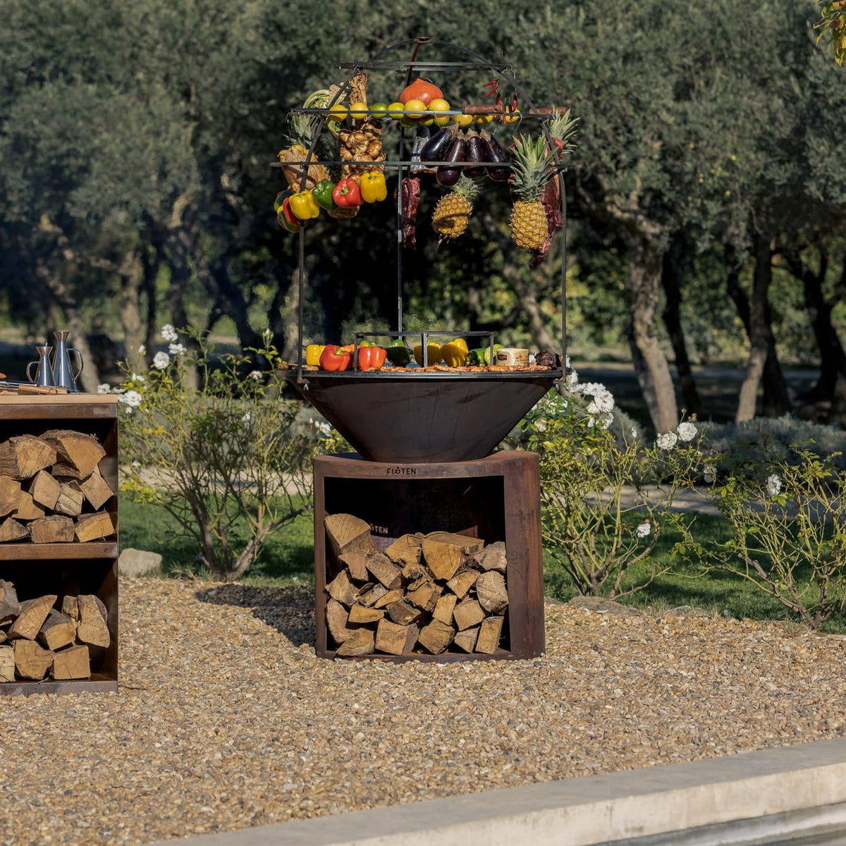 Brasero plancha Ellipse 100 corten plaque inox