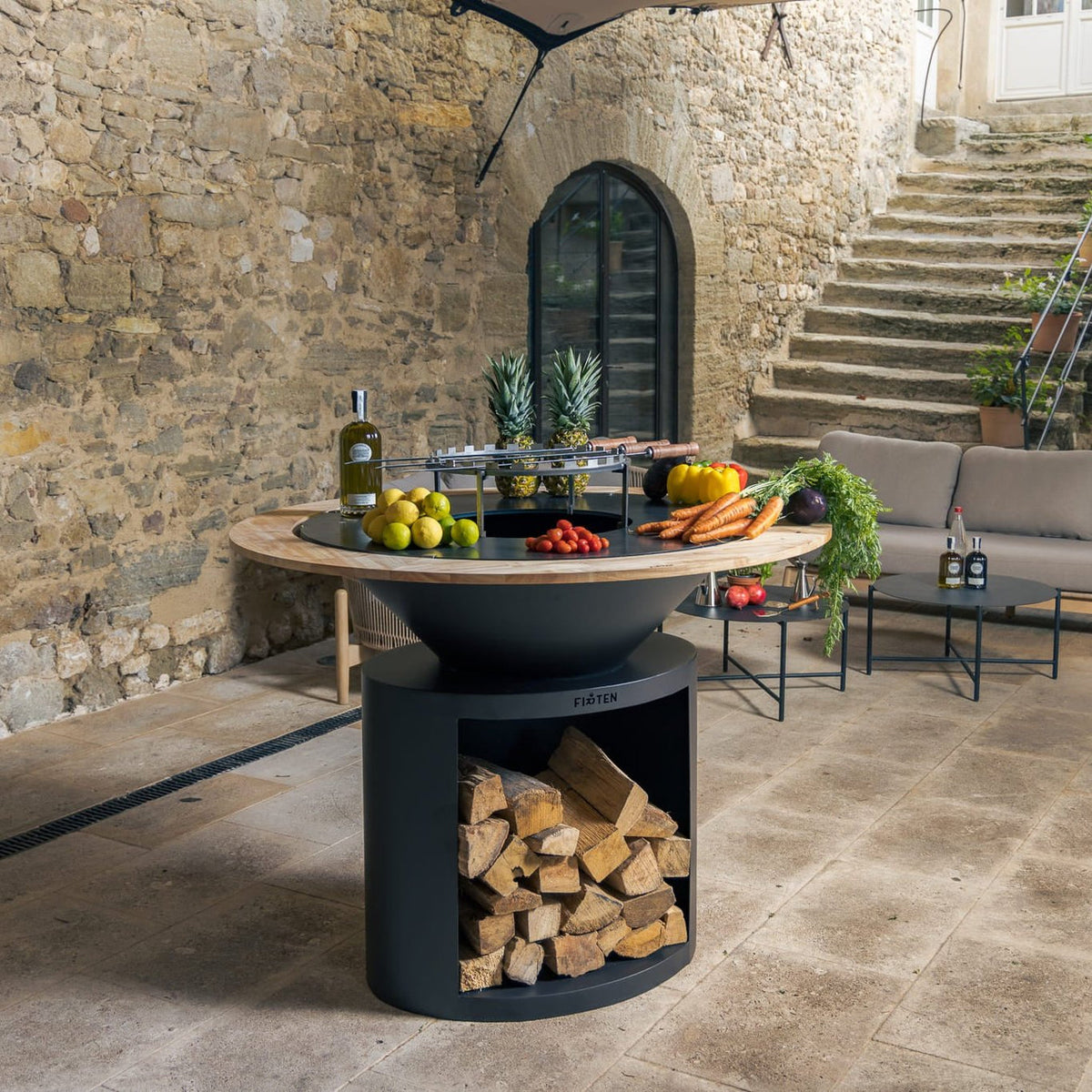 Brasero plancha Ellipse 120 thermolaqué noir