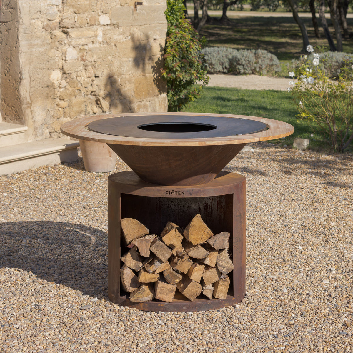 Tour en bois pour brasero plancha Ellipse 100 cm