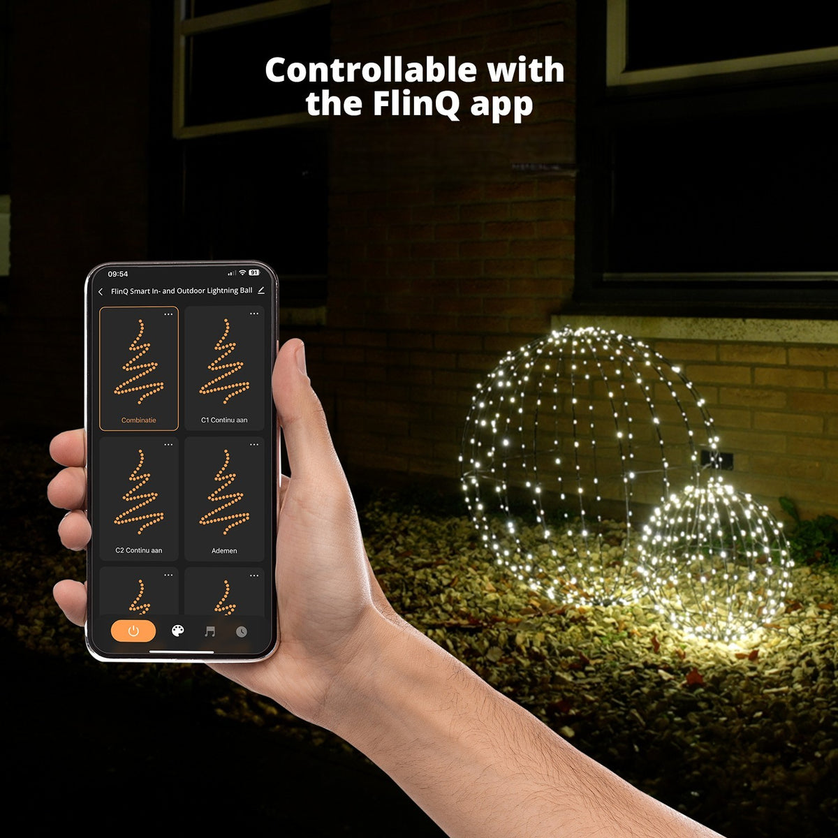 Boule lumineuse intelligente pour intérieur et extérieur - 60 cm