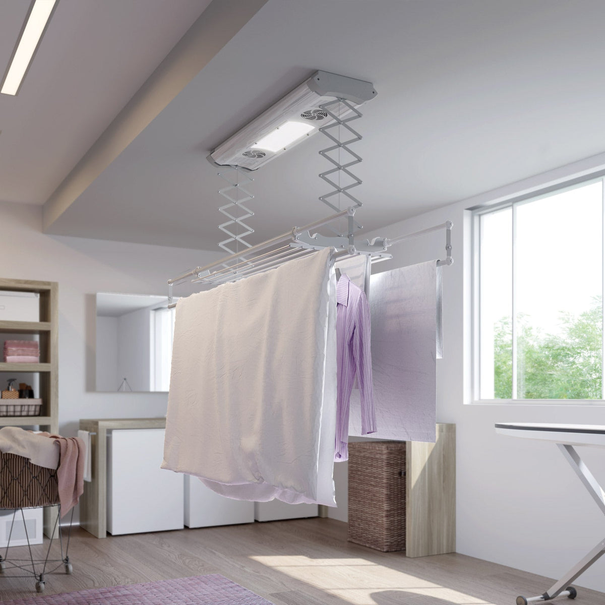 Foxydry Air 150 cm - Étendoir avec ventilation intégrée et télécommande