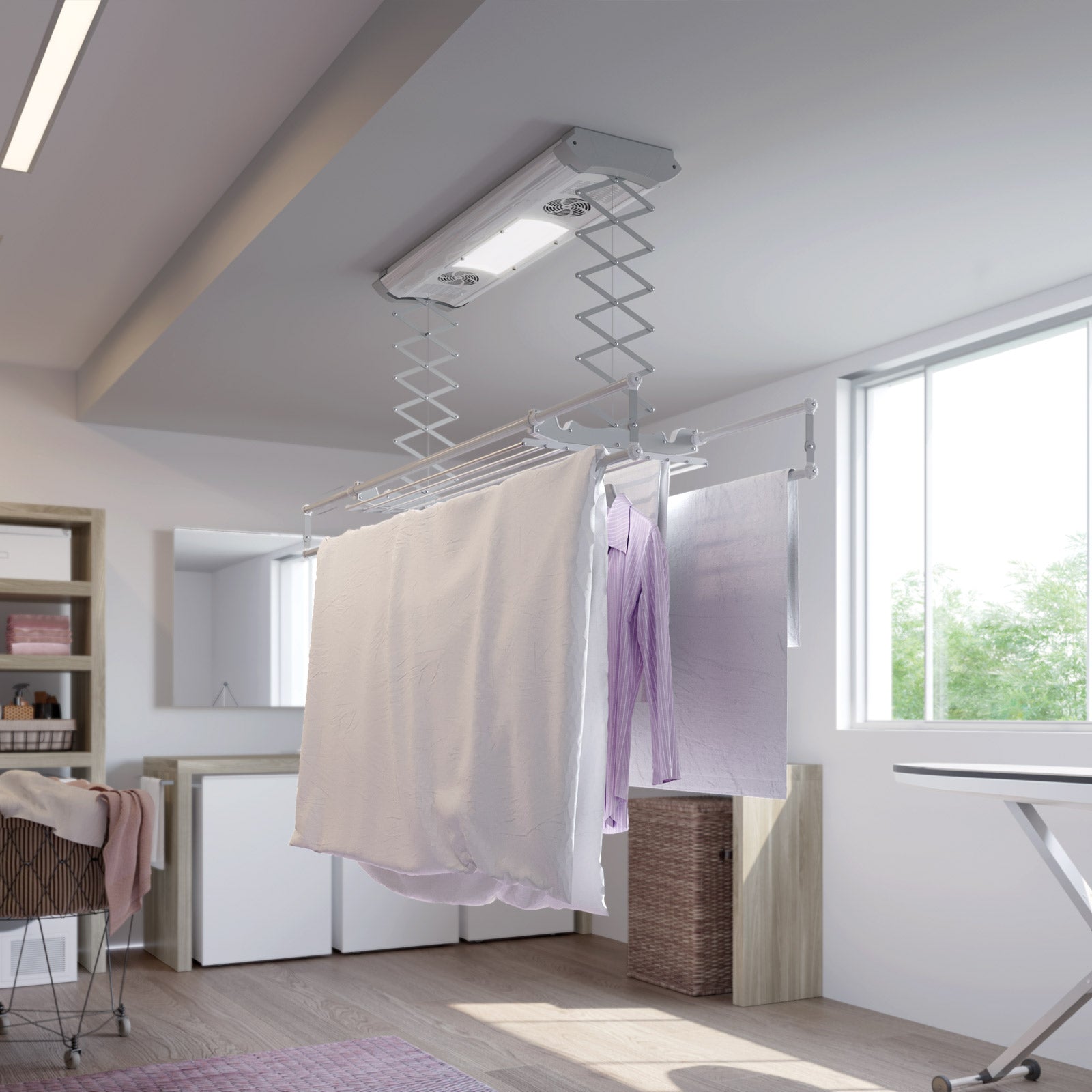 Foxydry Air 120 cm - Étendoir avec ventilation intégrée et télécommande