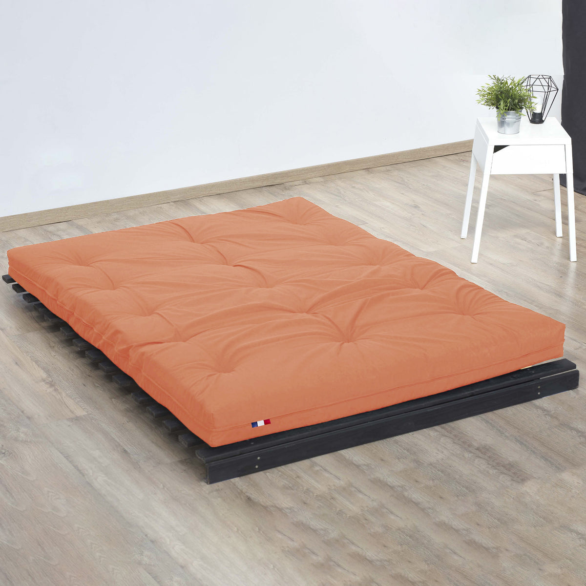 Matelas futon coton et fibres recyclés - Goyave - 140 x 190 cm