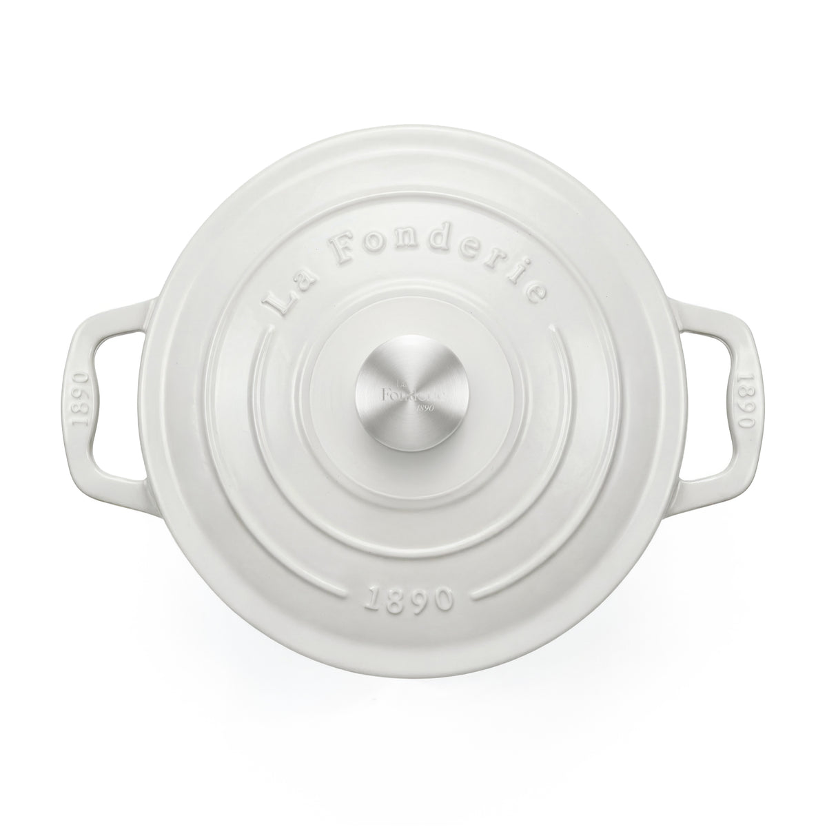 Cocotte en fonte ronde 22cm beige