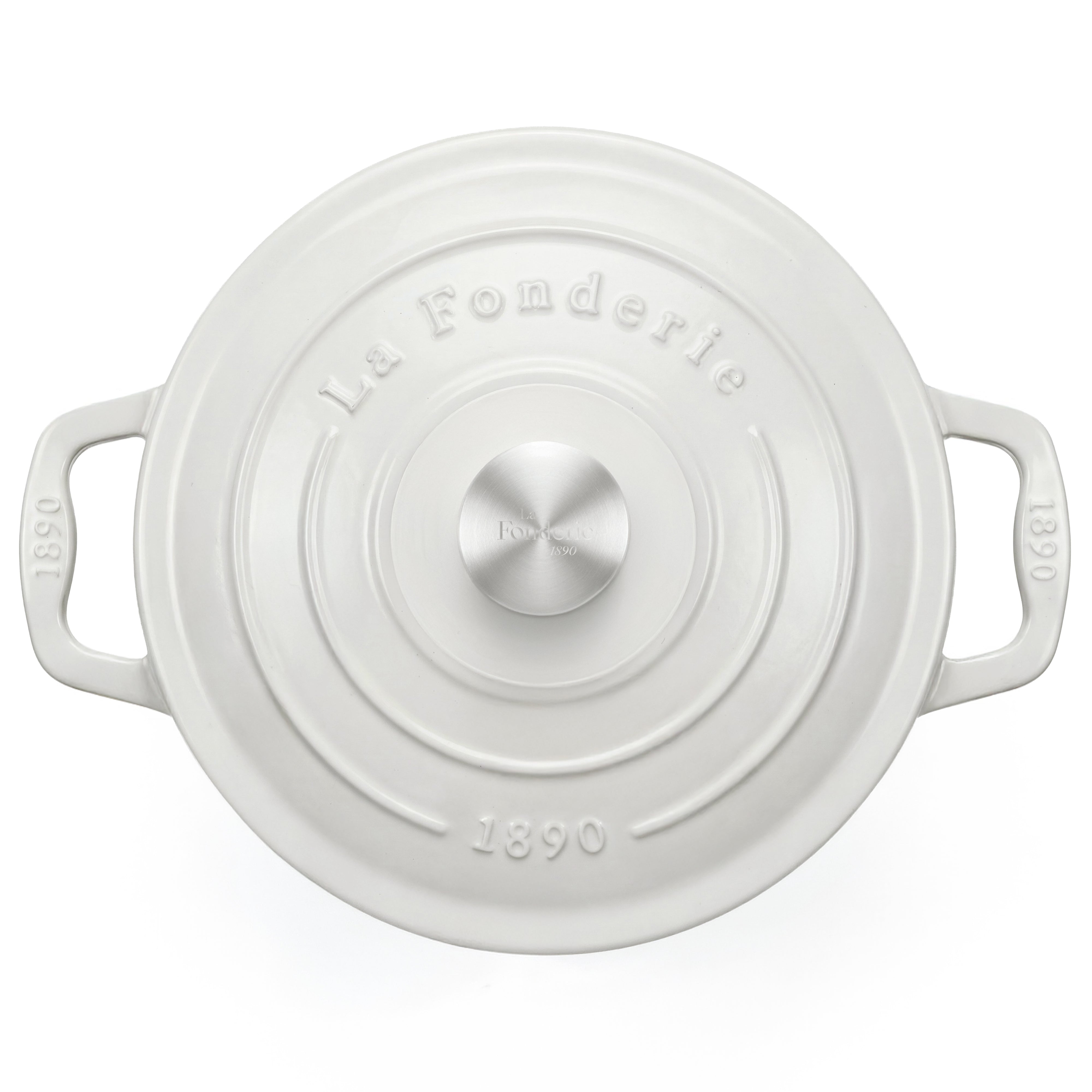 Cocotte en fonte ronde 25cm beige