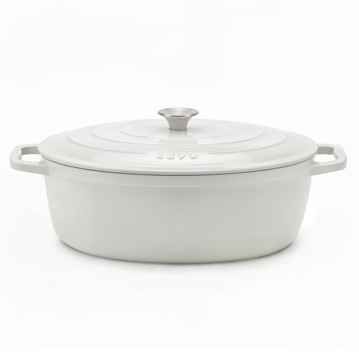 Cocotte ovale en fonte 36cm beige