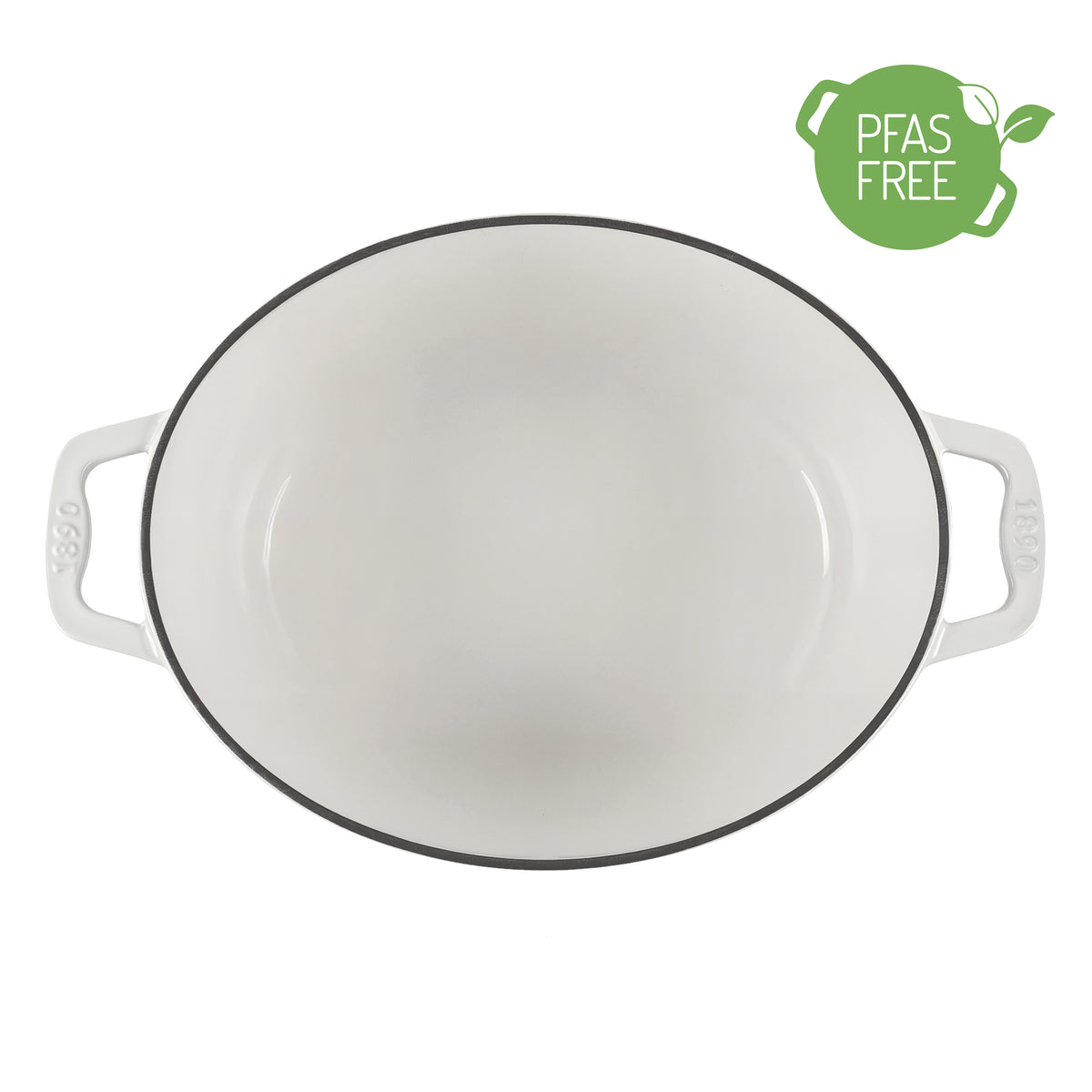 Cocotte ovale en fonte 36cm beige