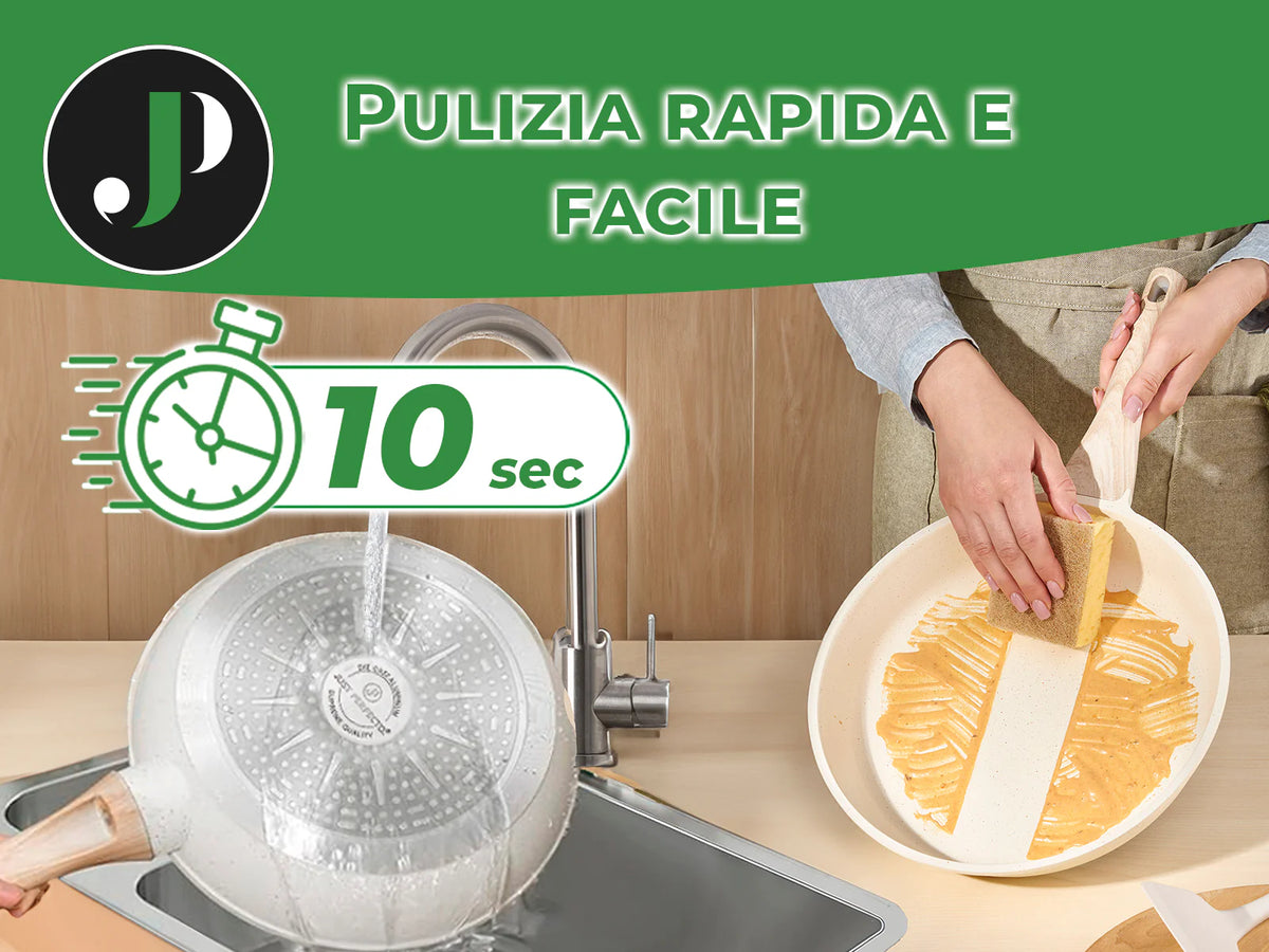 Batterie de Cuisine 15 Pièces Antiadhésives en Granit beige - Tous feux dont induction