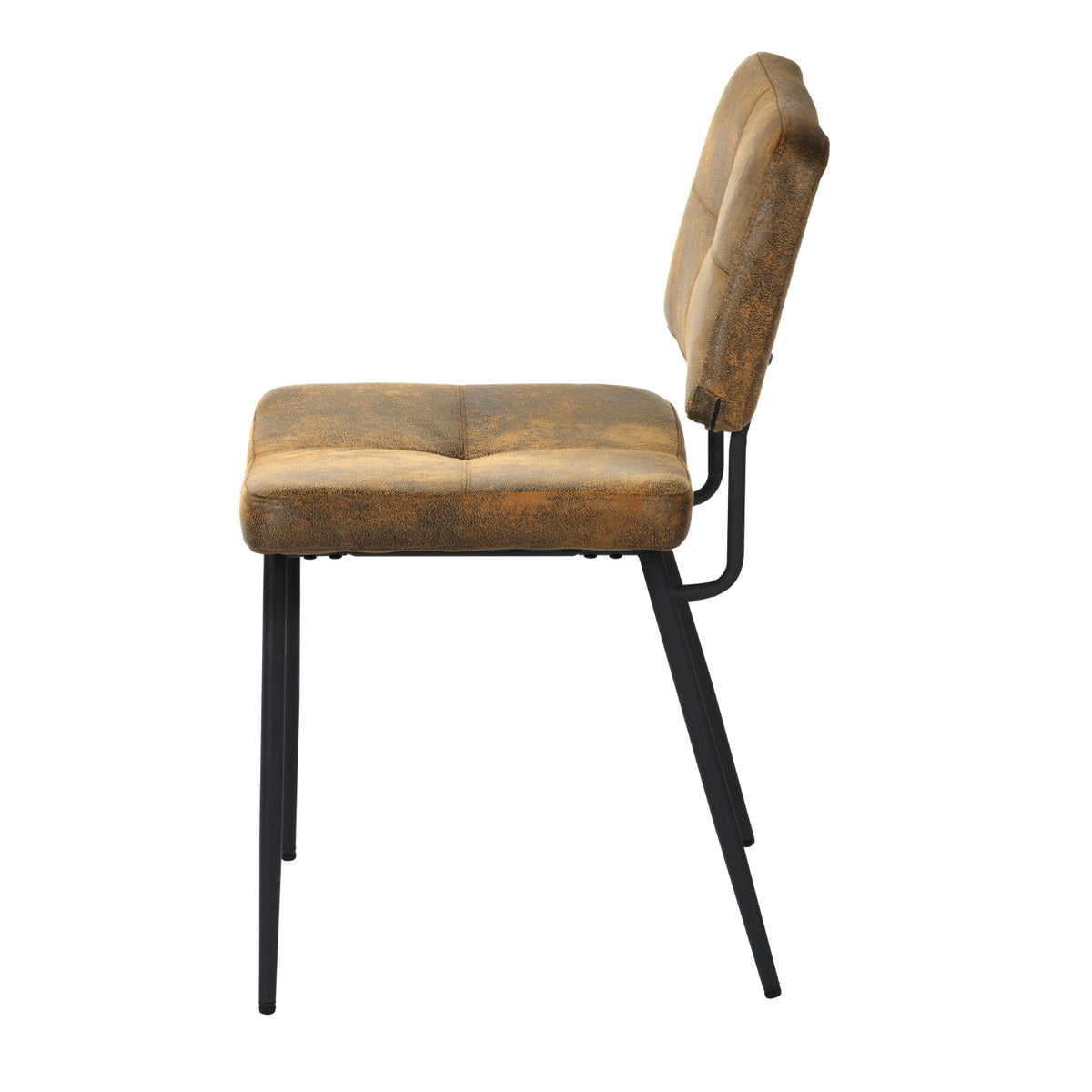 Karomi - Ensemble de 2 chaises de salle à manger industrielles en suédine brune