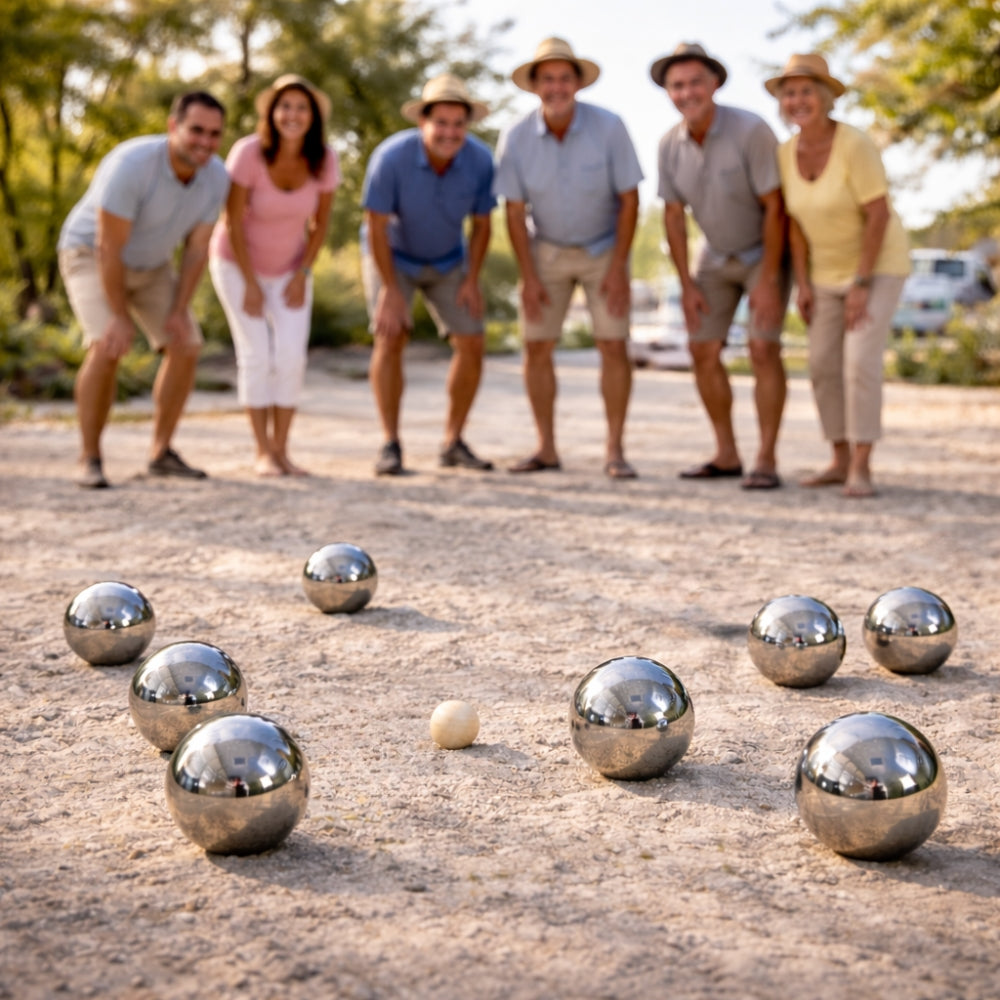 Jeu de Pétanque en Métal – 8 Boules avec Housse de Transport, Cochonnet et Cordon de Mesure