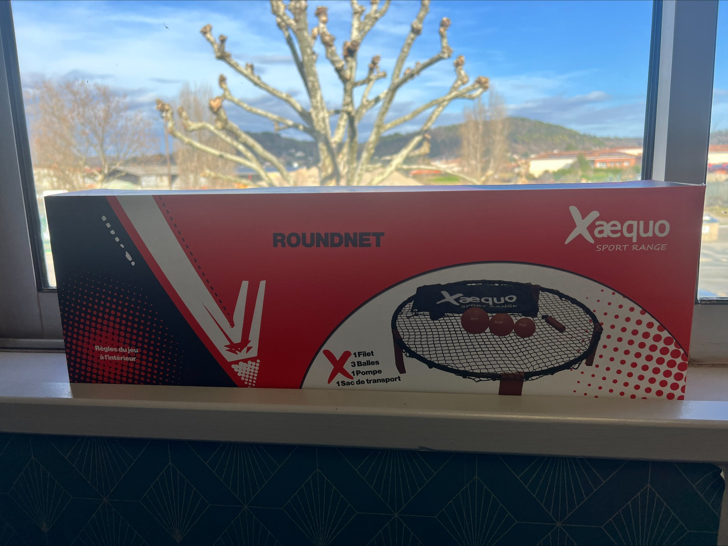 Jeu de Roundnet Complet avec Sac de Transport – Filet, 3 Balles et Pompe Inclus