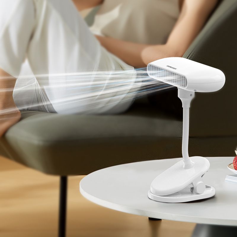 Ventilateur portable compact blanc avec clip