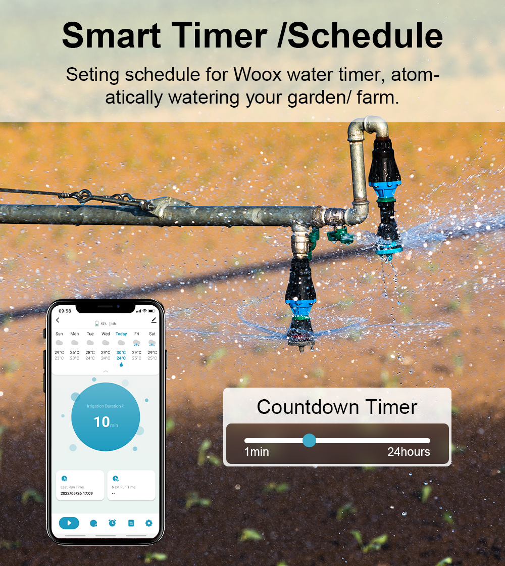 Système d'irrigation Smart FlinQ - Programmateur d'arrosage - Assistant Alexa et Google - Noir