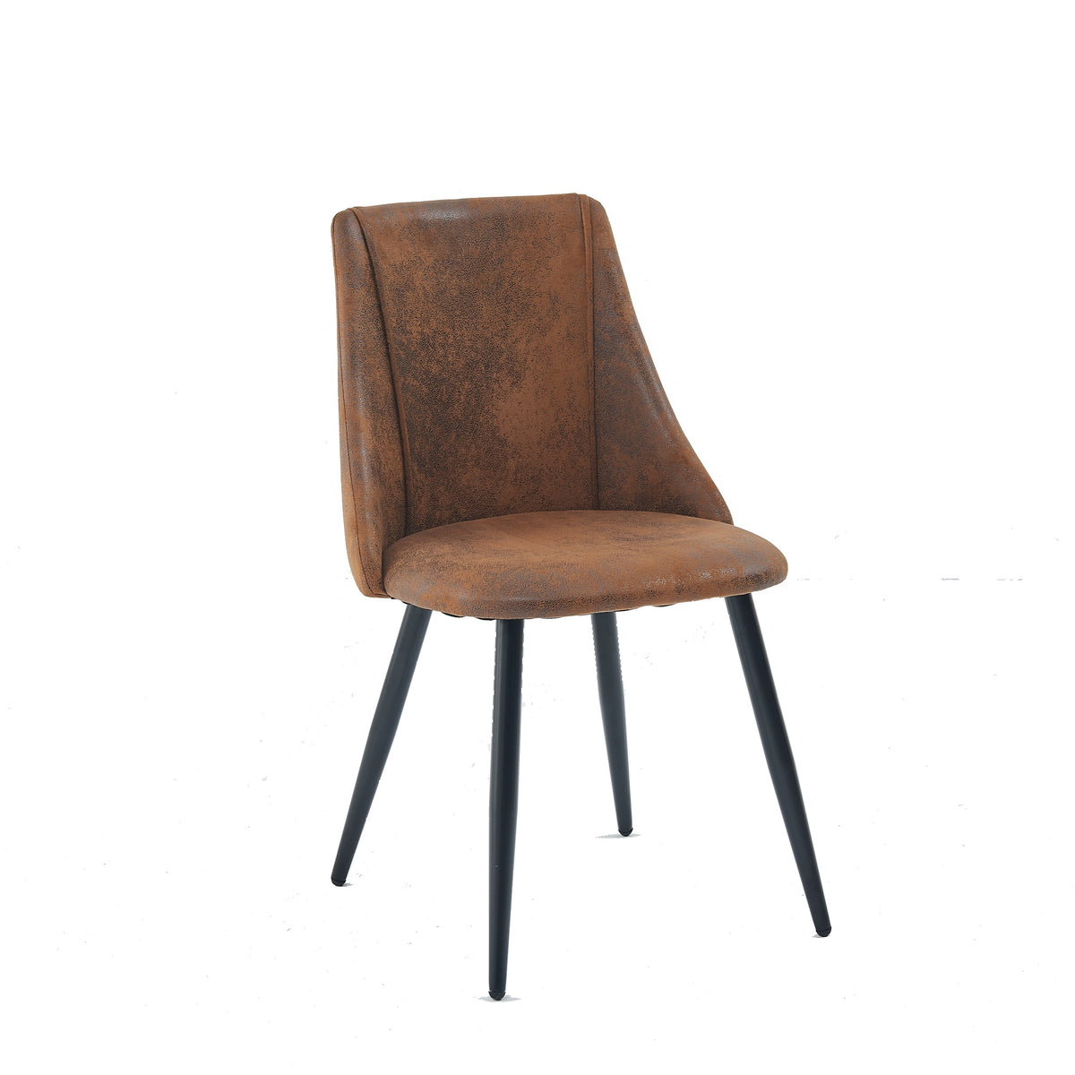 Smeg - Ensemble de 2 chaises de salle à manger industrielles en suédine brune