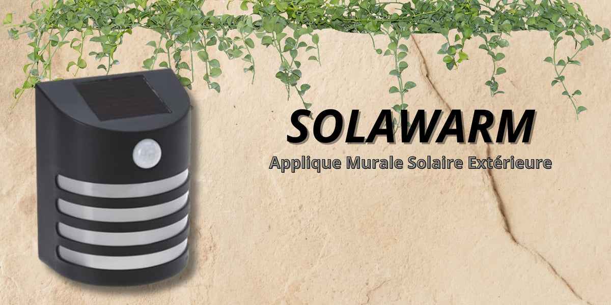 Lot de 2 appliques murales solaires d'extérieur noires – Sans Fil avec Détecteur de Mouvement