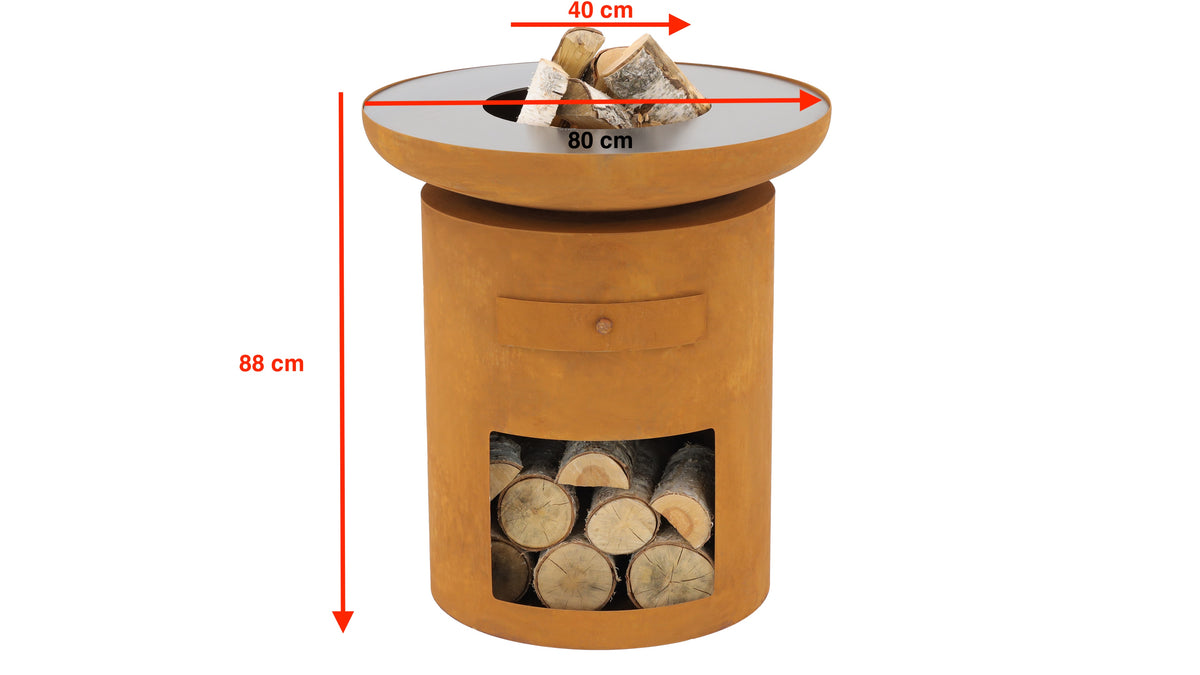Barbecue brasero plancha 80 cm Sioux oxydé
